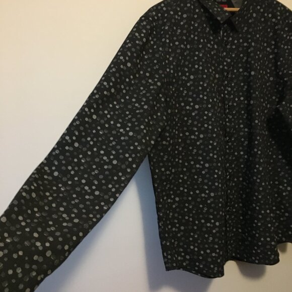 Point Zero Luxury Easy Iron Pixel Dot Semi Fit Button Down Dress Shirt - Picture 7 of 14